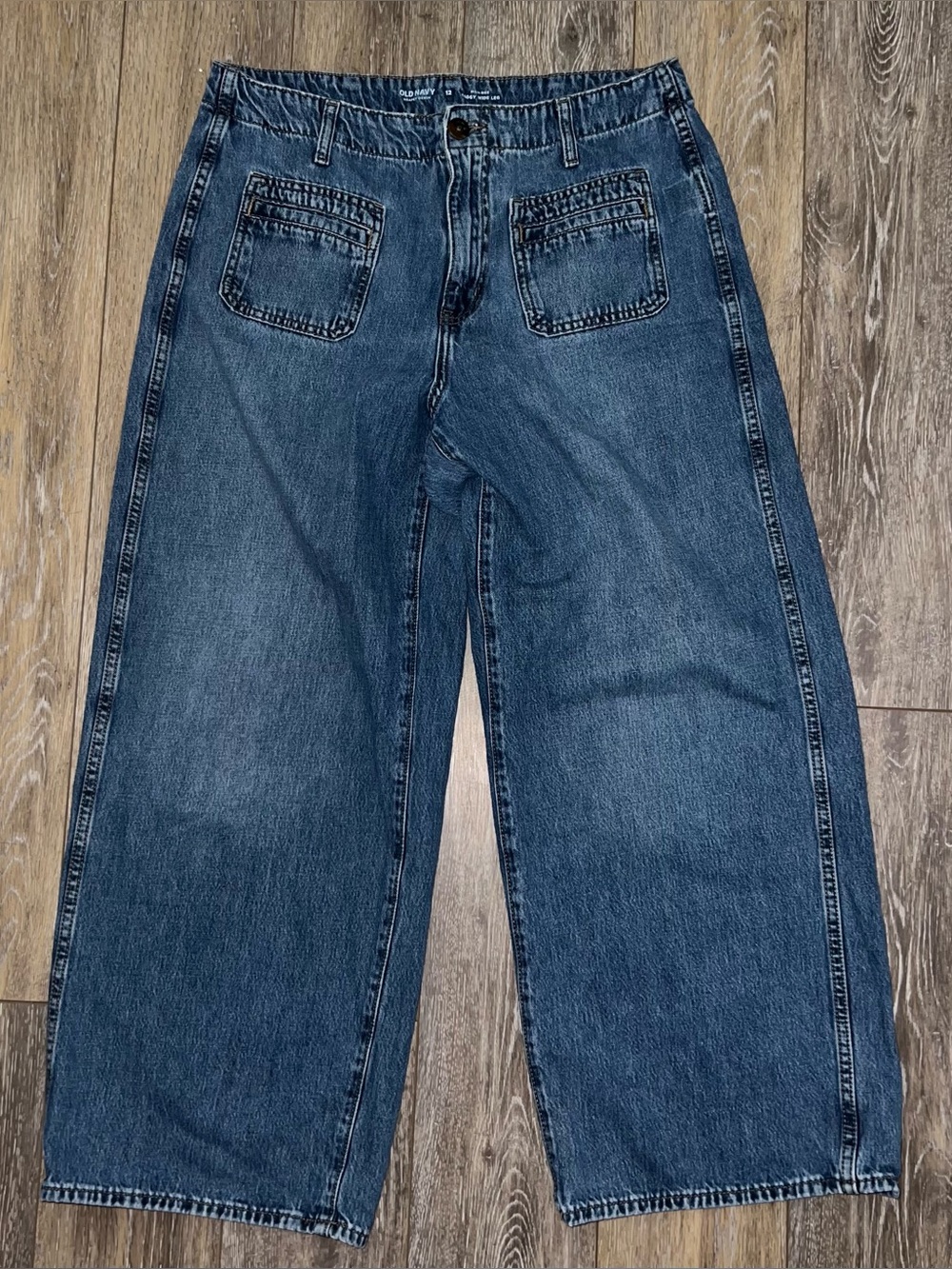 Old Navy Darpy Denim Baggy Barrel Wide-Leg Denim Jeans Sz 12